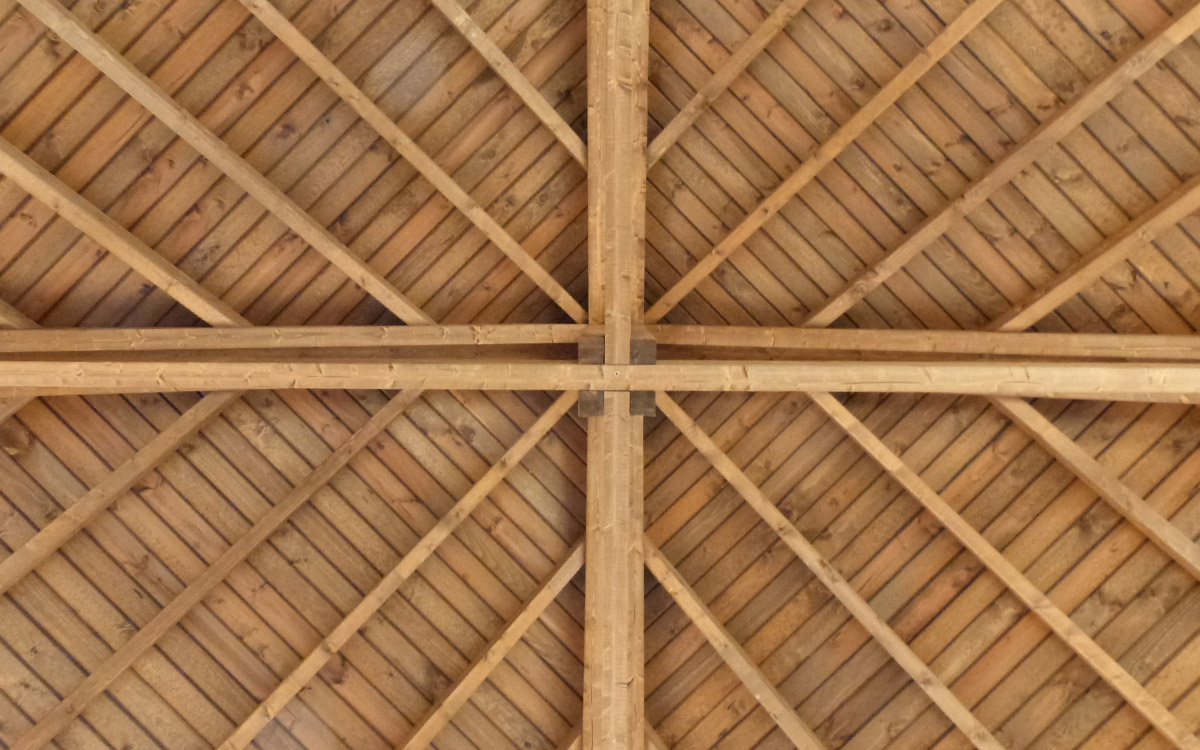 Detalle de estructura tejado 4 aguas